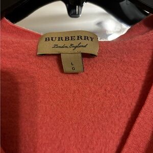 From personal collection. Burberry cardigan . Size is L fits more like a Med .